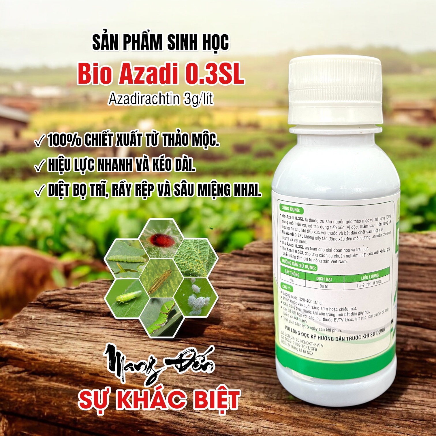 Thuốc trừ sâu sinh học Bio Azadi (Nguồn gốc thảo mộc)